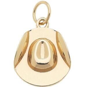 Cowboy Hat Charm in Shiny Gold